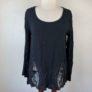 NWT JW Style Black Blouse Top Size S